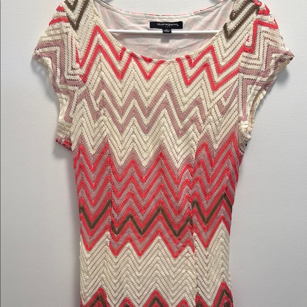 Cute Dress Coral/Brown